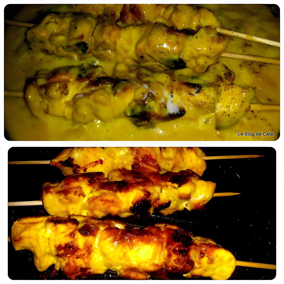 recette Brochettes de poulet satay