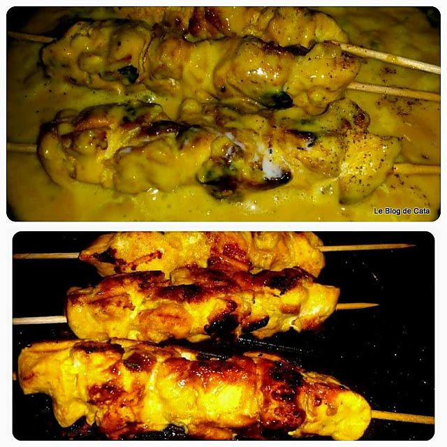 recette Brochettes de poulet satay