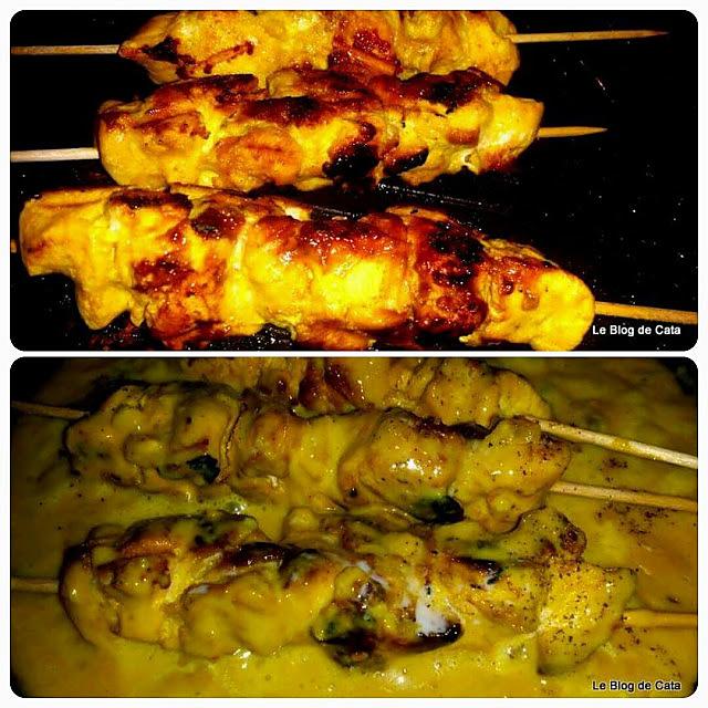 recette Brochettes de poulet satay