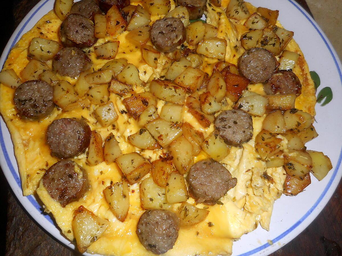 recette Omelette saucisses et pommes de terre