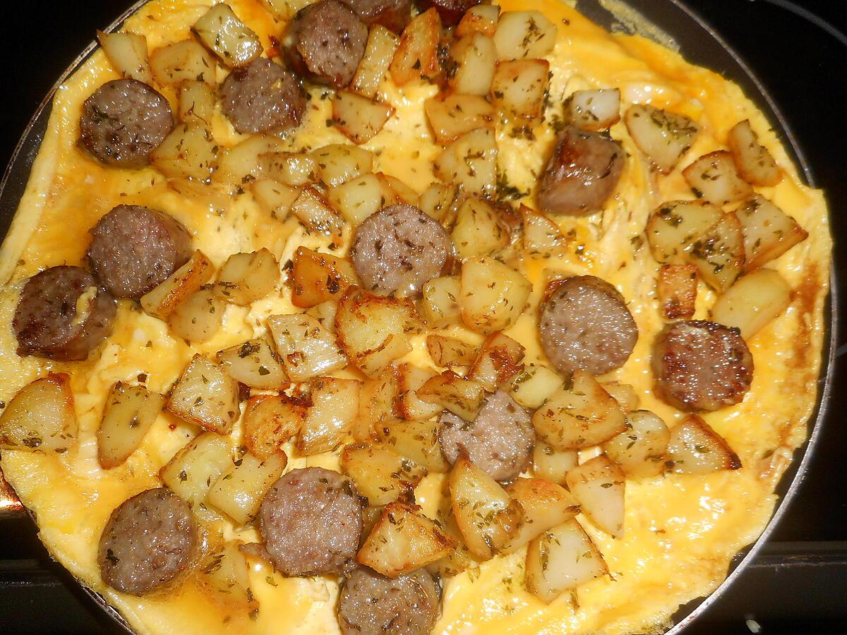 recette Omelette saucisses et pommes de terre