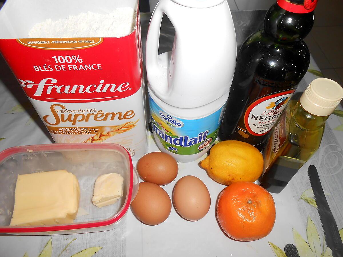 recette CREPES AUX ZESTES ET JUS DE CITRON ET CLEMENTINE