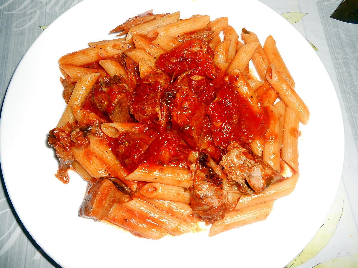 recette PENNE AU RAGOUT DE SANGLIER