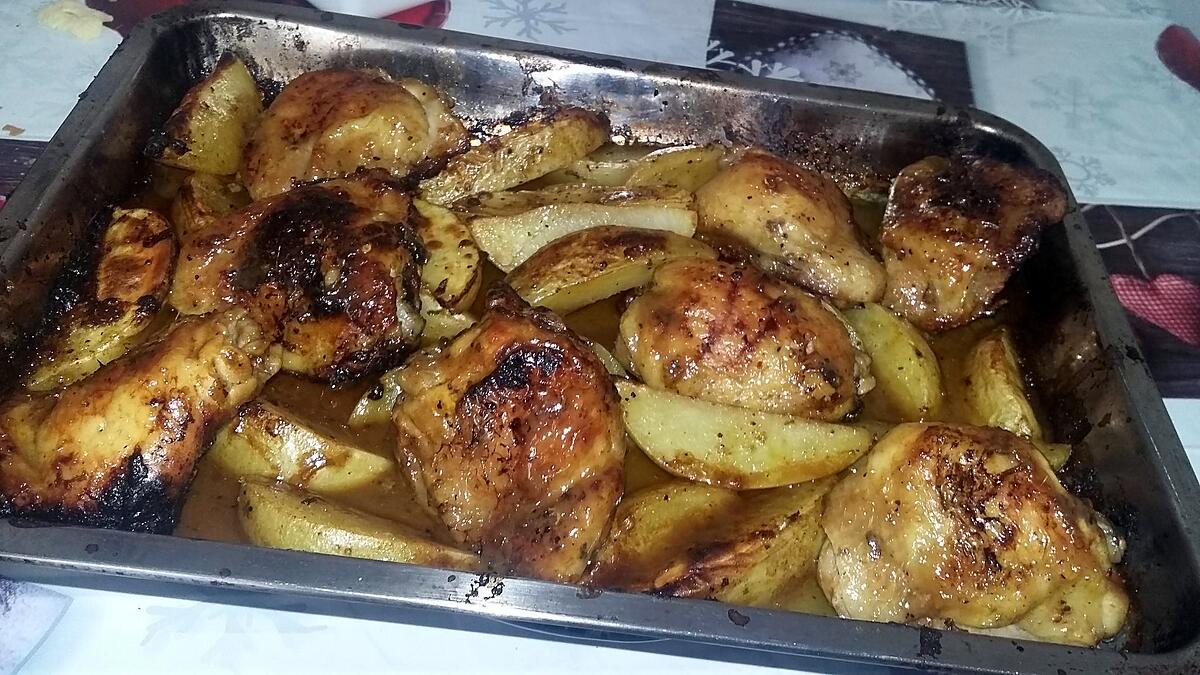 recette Cuisses de poulet Rôtis et pomme de terre aux épices asiatiques