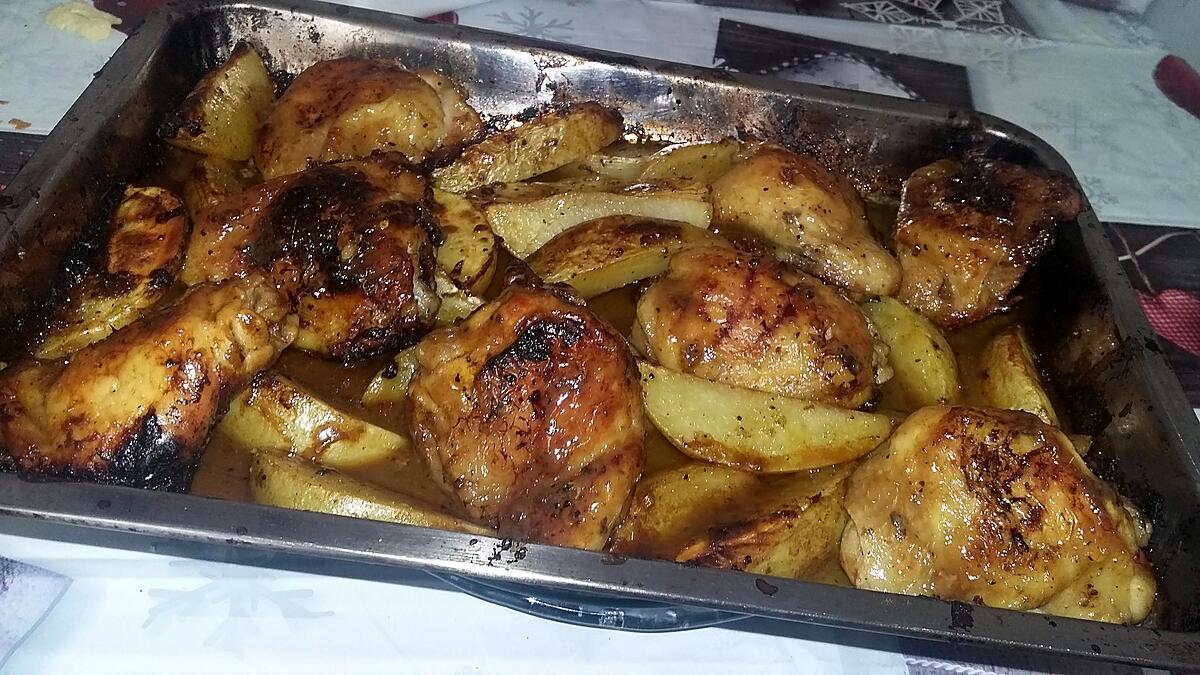 recette Cuisses de poulet Rôtis et pomme de terre aux épices asiatiques