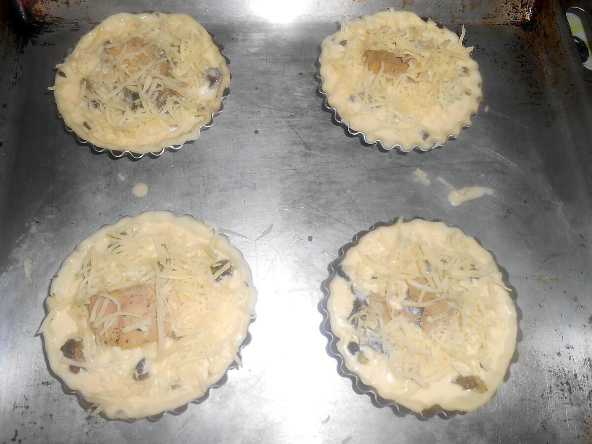 recette TARTELETTES AUX CHAMPIGNONS ET FOIE GRAS