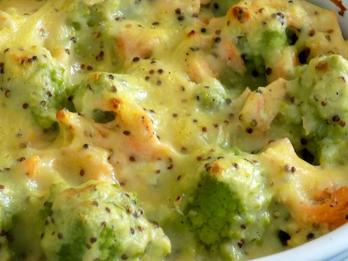 recette Gratin de chou romanesco au saumon (compatible dukan)