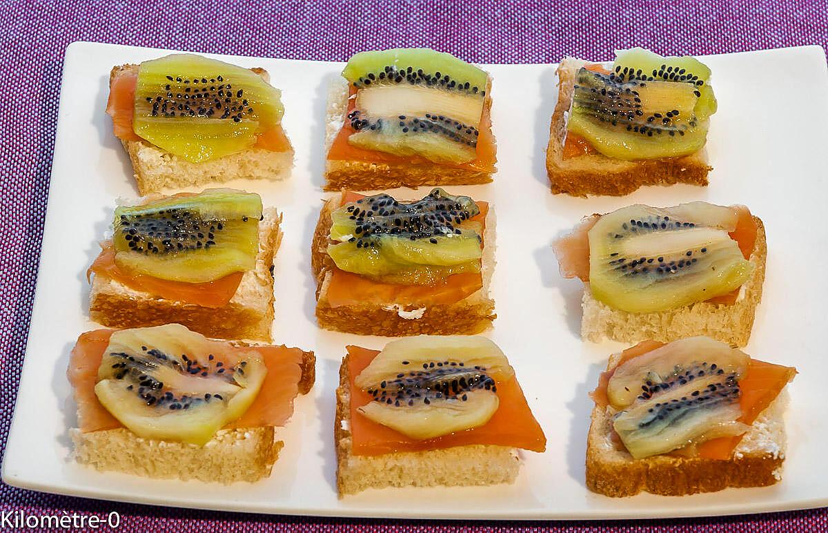 recette Toast kiwi truite fumée