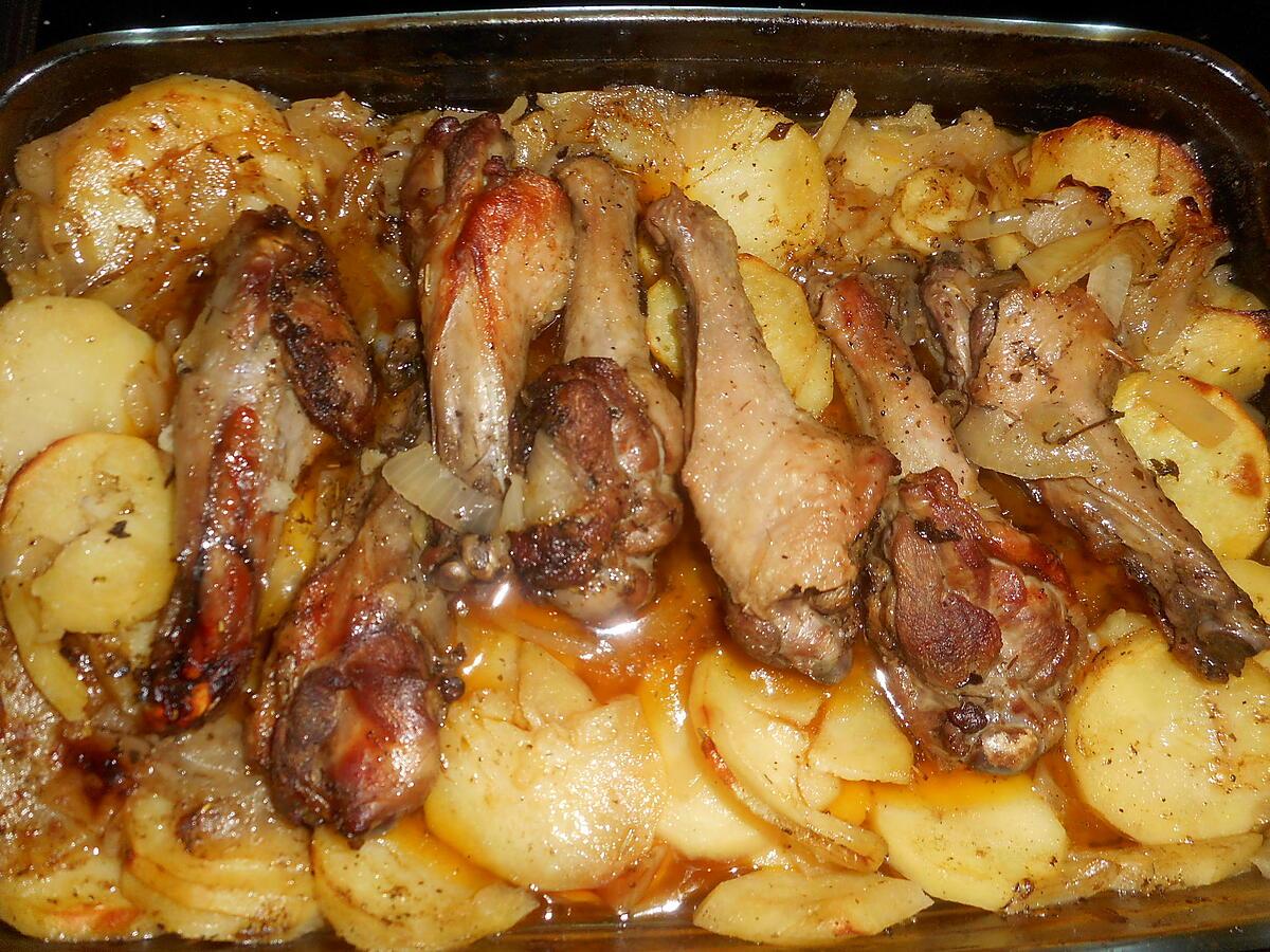 recette Manchon de canard aux pommes boulangères