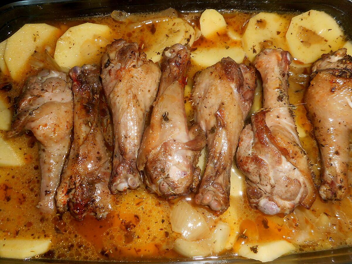 recette Manchon de canard aux pommes boulangères