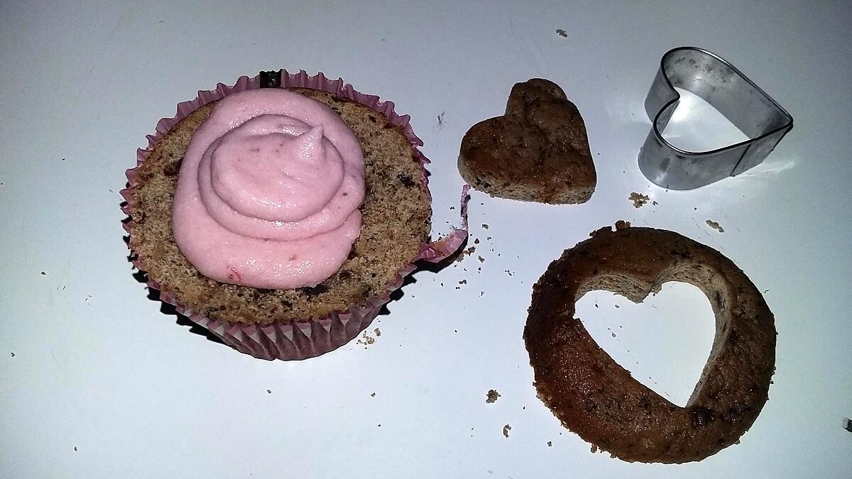 recette Cupcakes truffé au chocolat et coeur d'amour pour la fête des grands mères