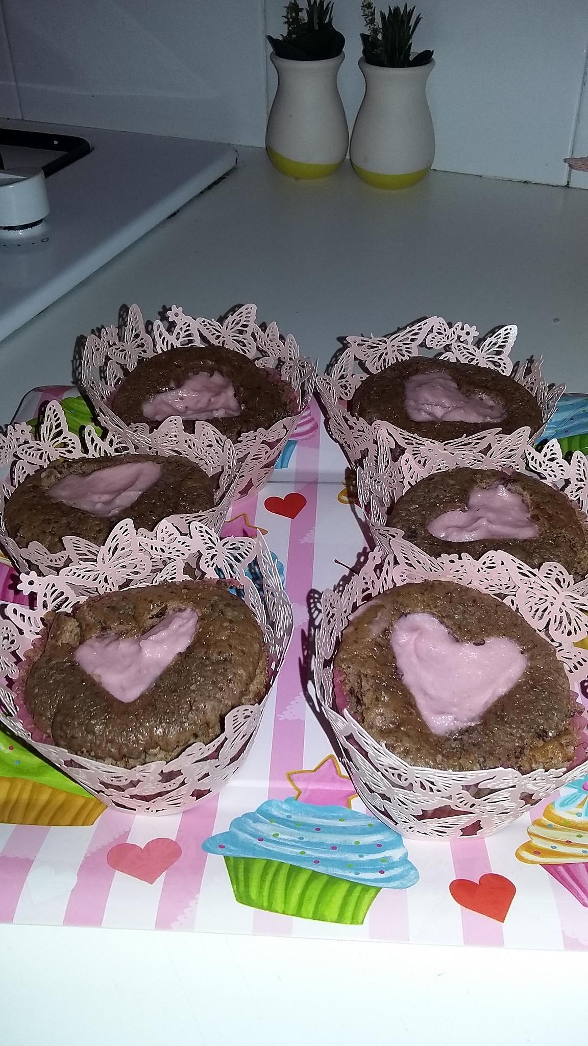 recette Cupcakes truffé au chocolat et coeur d'amour pour la fête des grands mères