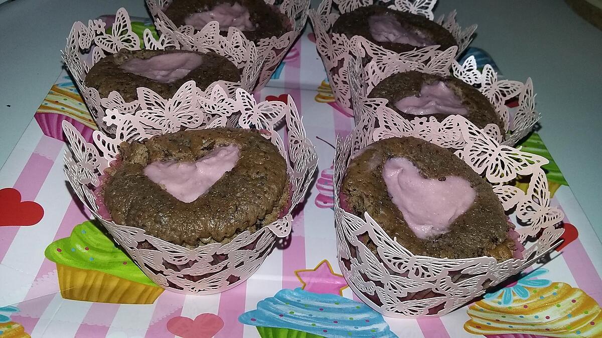 recette Cupcakes truffé au chocolat et coeur d'amour pour la fête des grands mères