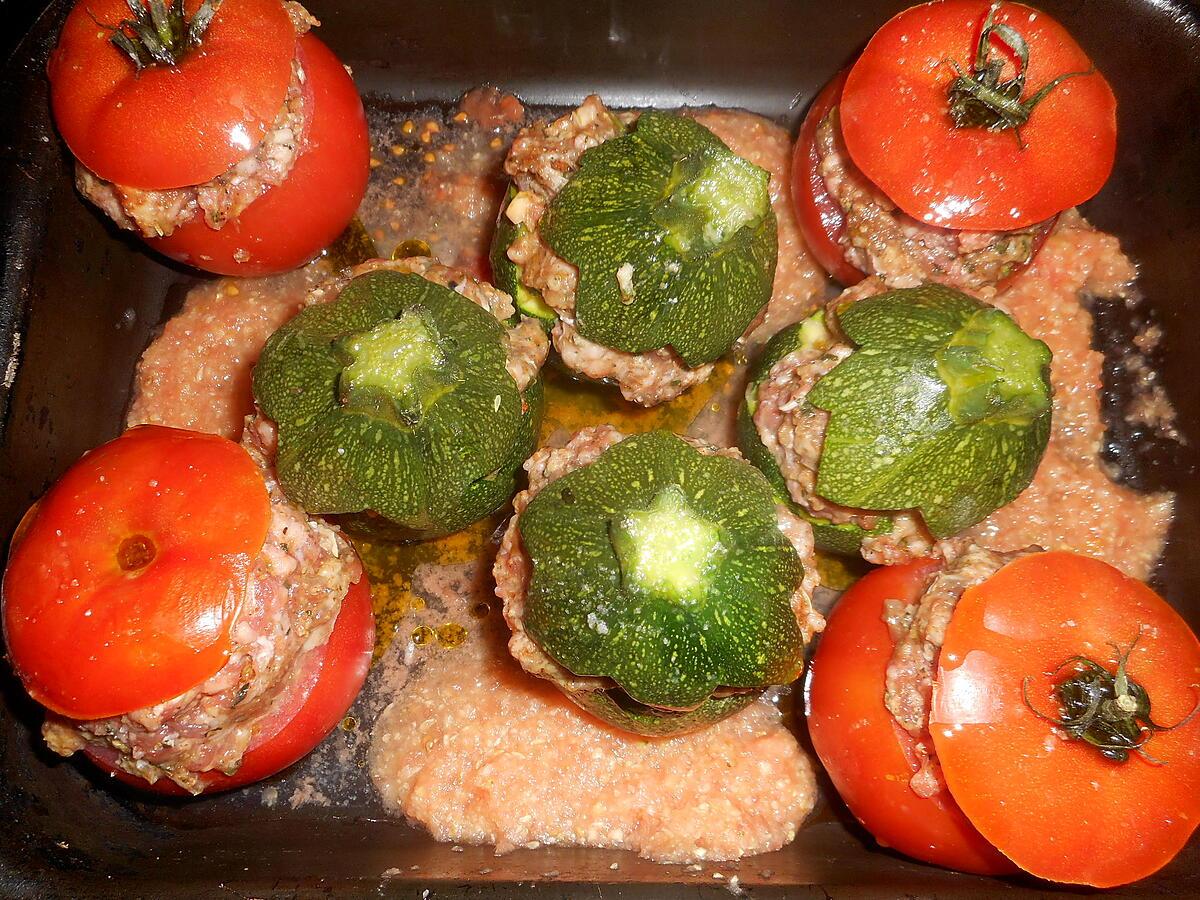 recette Tomates et courgettes rondes farcies au veau