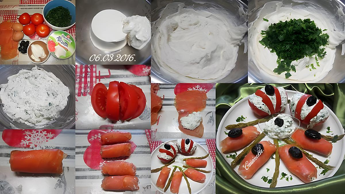 recette Tomates et saumon rose à la ricotta.