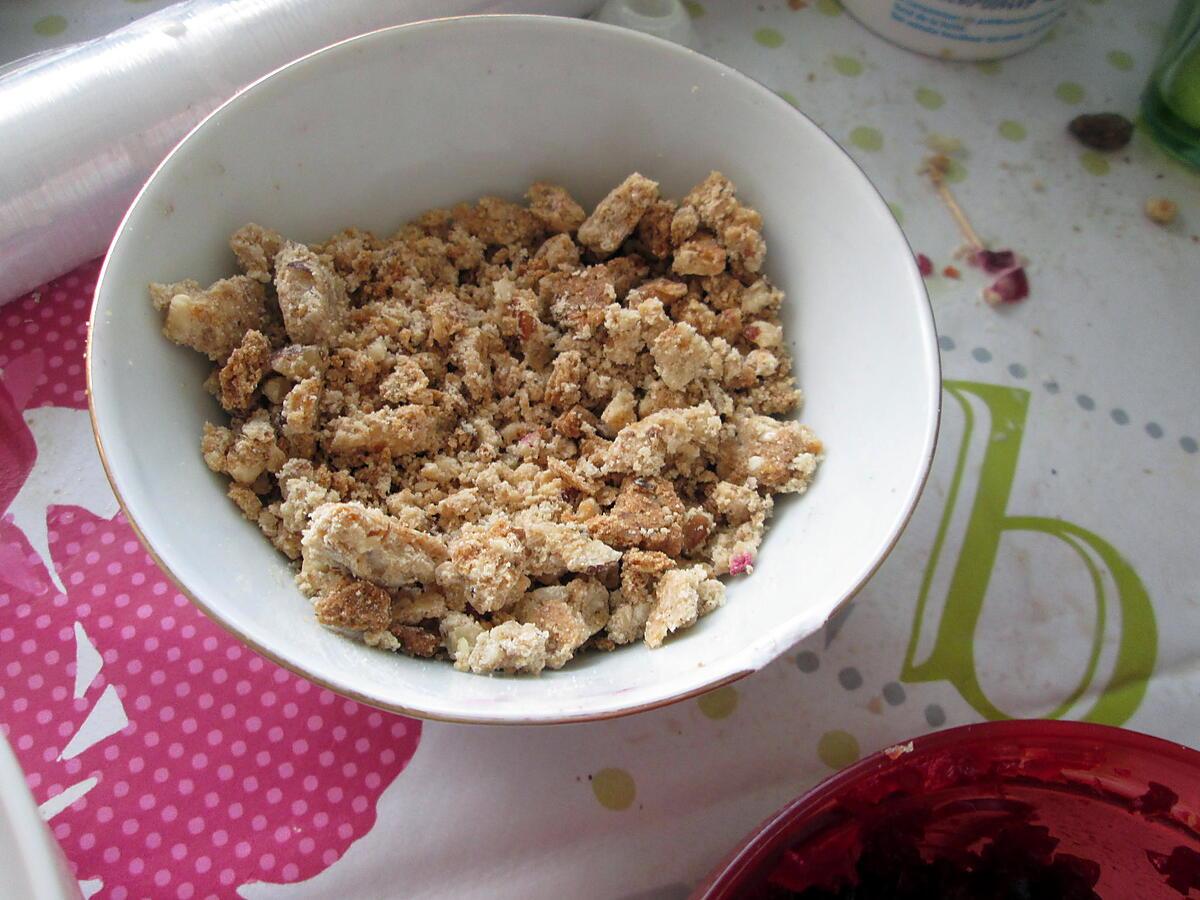 recette betteraves  et chévre, crumble chataignes  noisettes