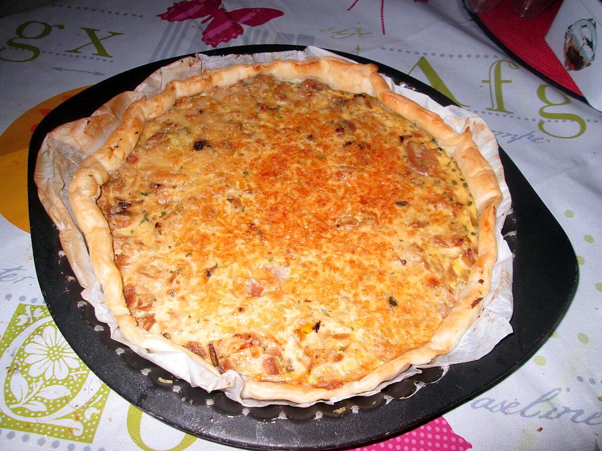 recette tarte thon champignons  poireaux