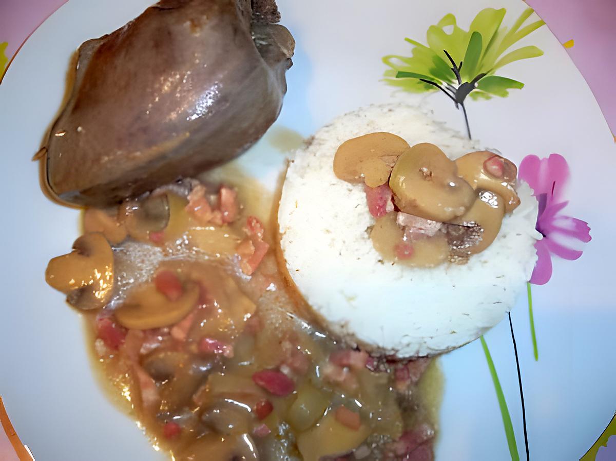 recette Pigeons champignons et lardons..