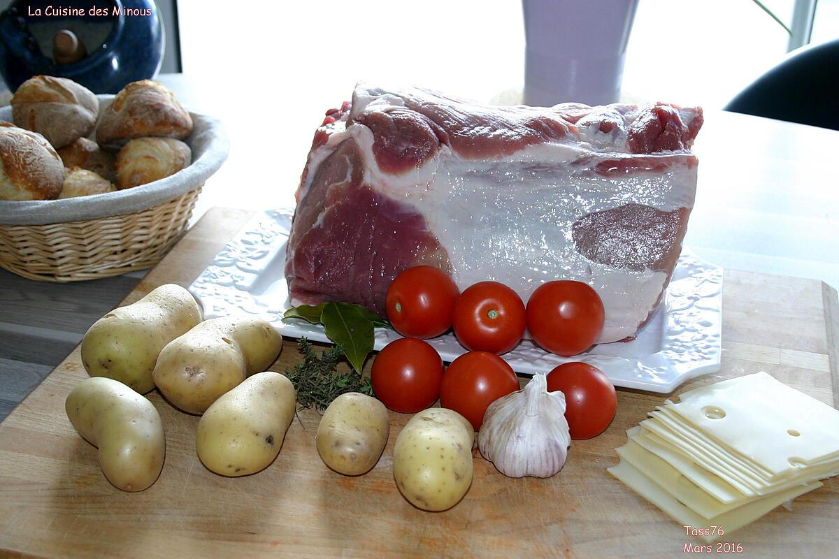 recette Carré de Porc aux pommes de terre et Tomates confites