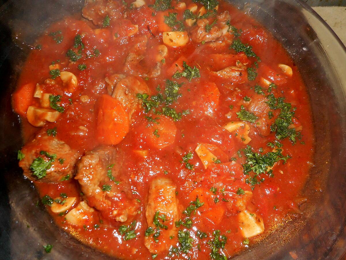 recette Sauté de veau marengo