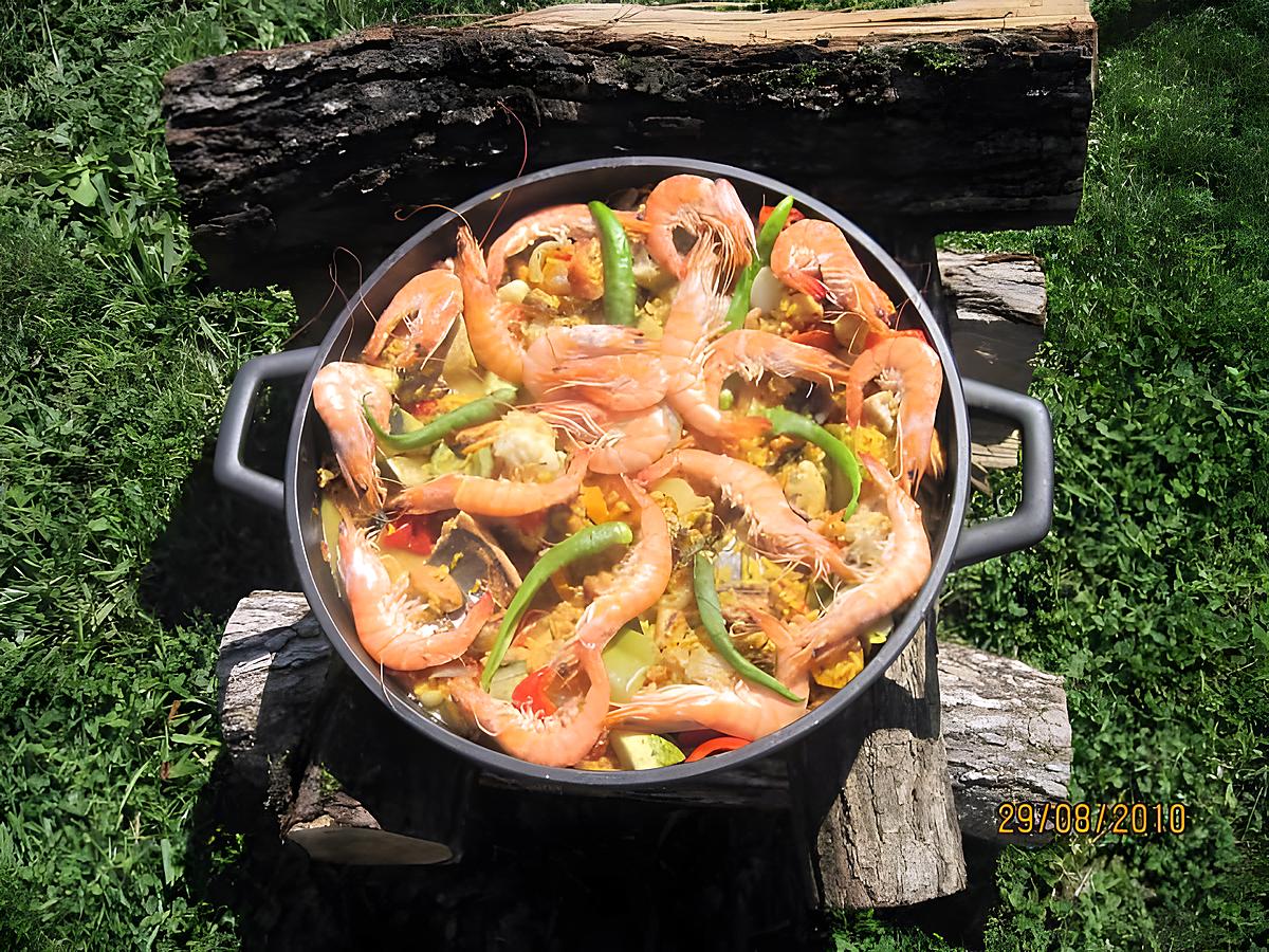 recette Paella aux fruits de mer et poissons "maison"