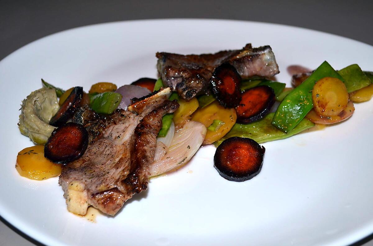 recette NOISETTES D'AGNEAU ET LEGUMES DE SAISON