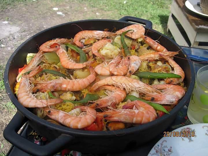 recette Paella aux fruits de mer et poissons "maison"