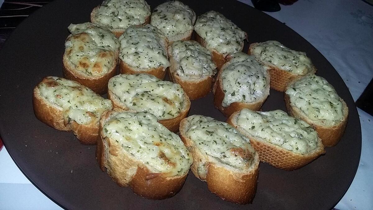 recette Croûtons gratiné au l'ail