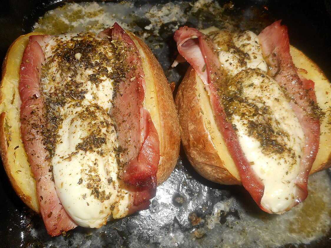 Recette de Pomme de terre, jambon, mozarella