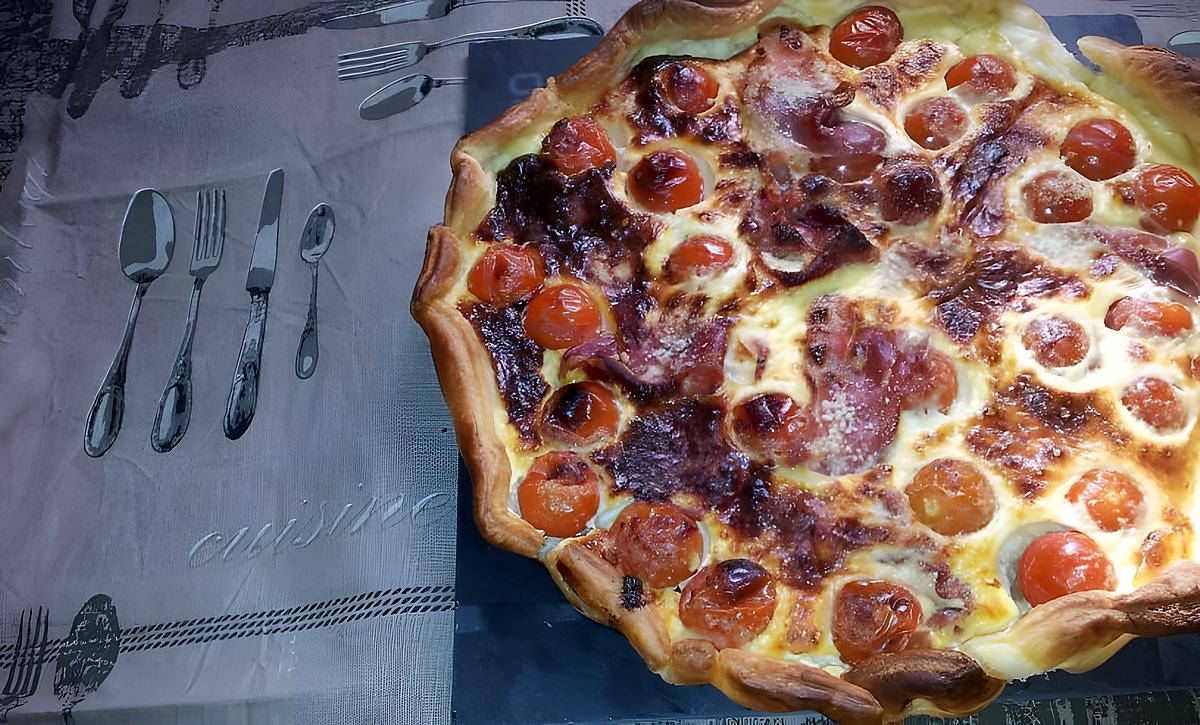 recette Quiche au tomate cerise serrano et chévre frais