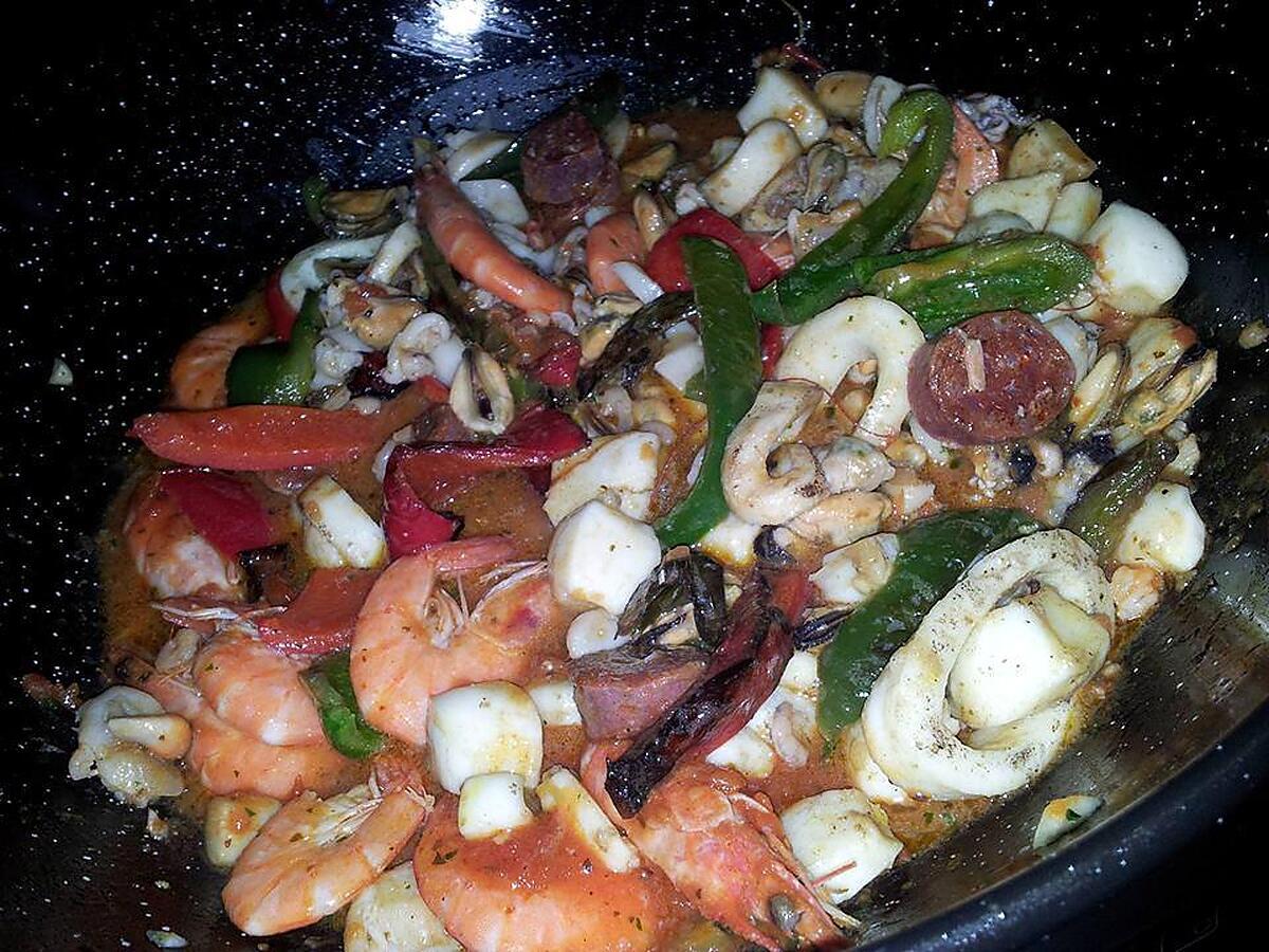 recette Paella au fruit de mer et chorizo