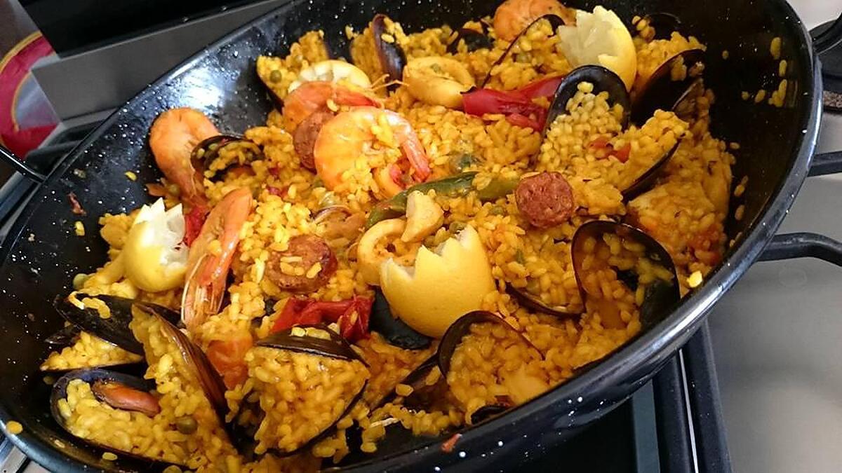 recette Paella au fruit de mer et chorizo