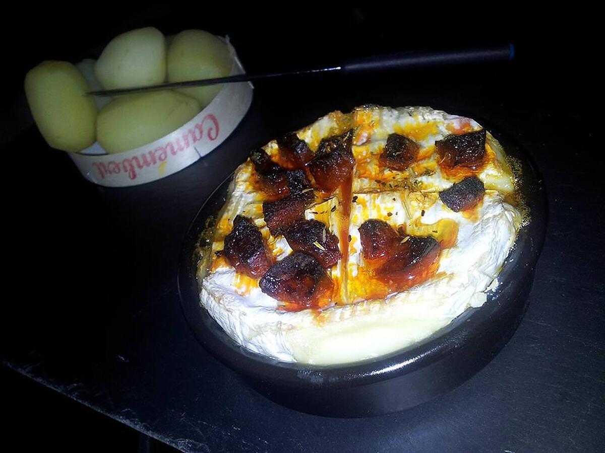 recette Camembert rôti au chorizo et miel