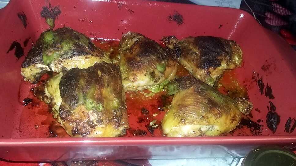 recette Hauts de cuisses de poulet rôtis a la moutarde a l'estragon