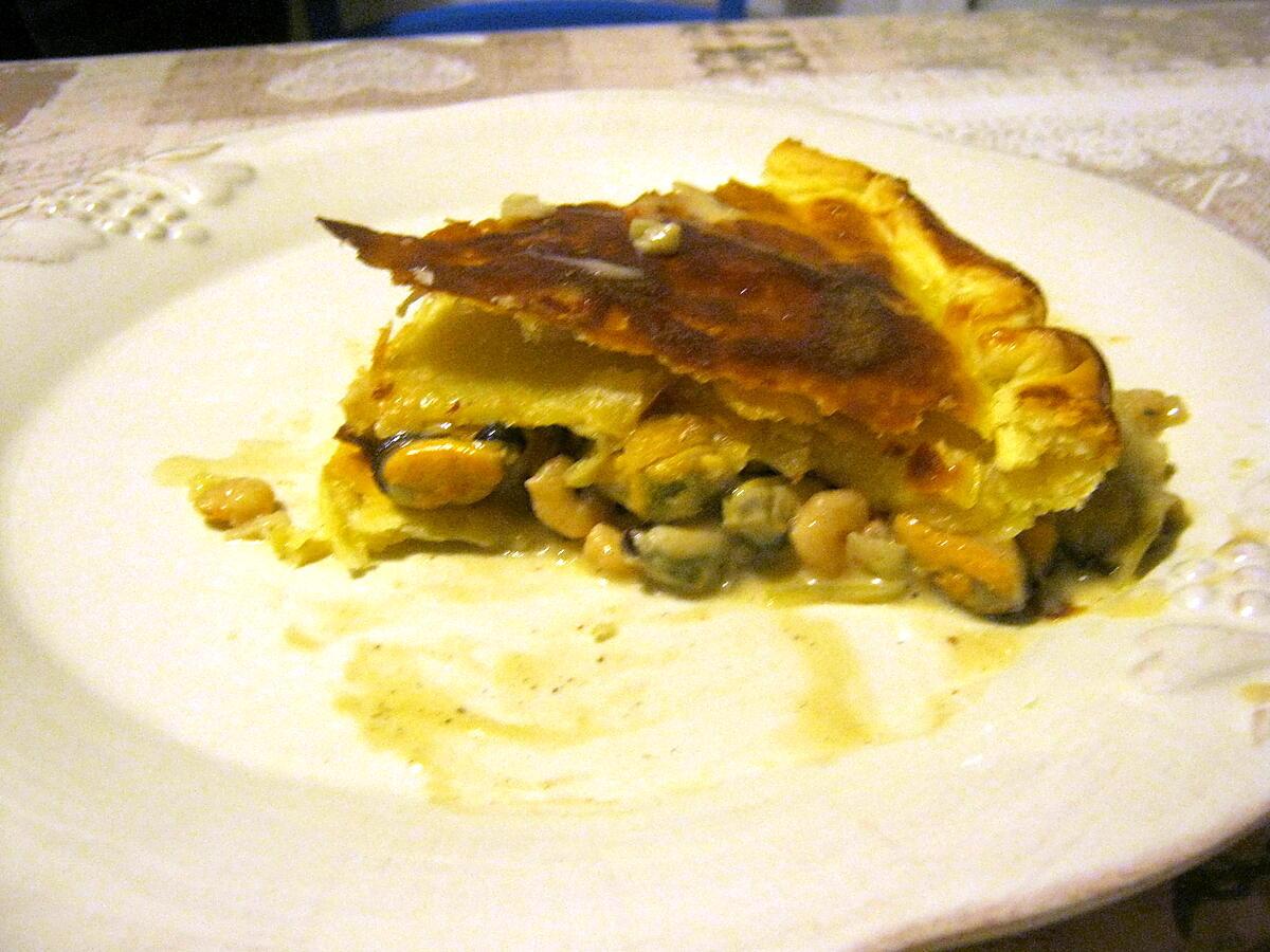 recette tourte aux fruits de mer et champignons