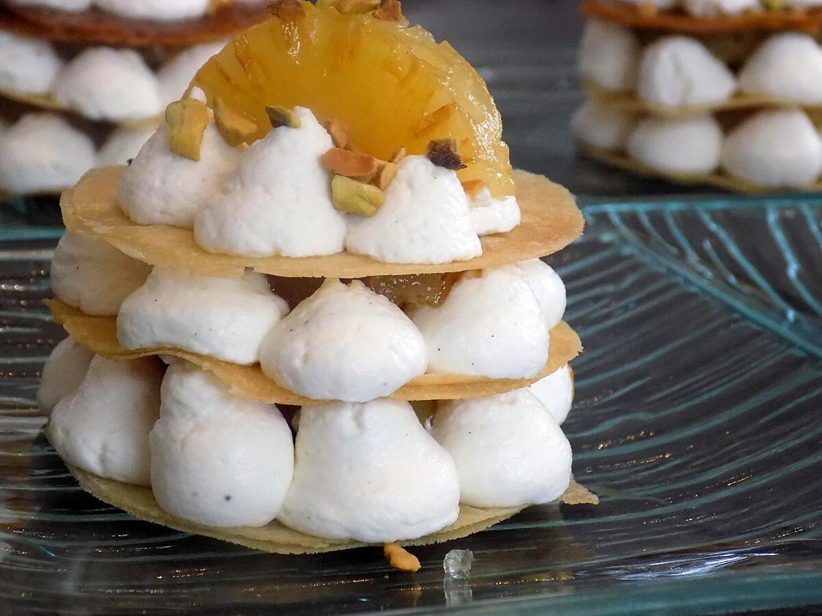 recette Mille-feuille ananas et caramel beurre salé