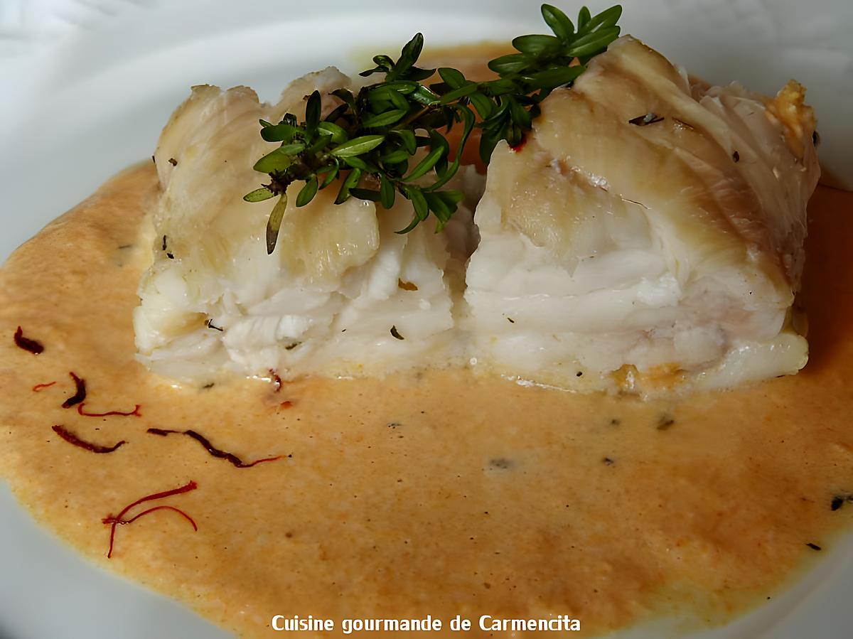 recette Queue de lotte rôtie et sa sauce corail crémée au Vermouth