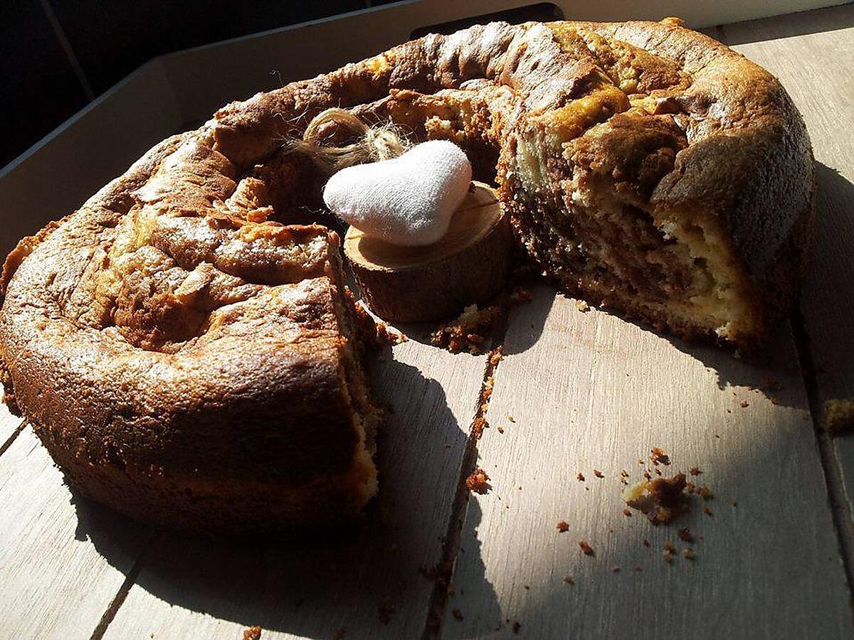 recette Couronne marbré à la créme de marron