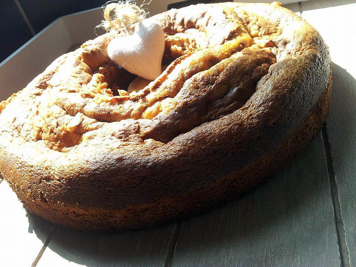 recette Couronne marbré à la créme de marron