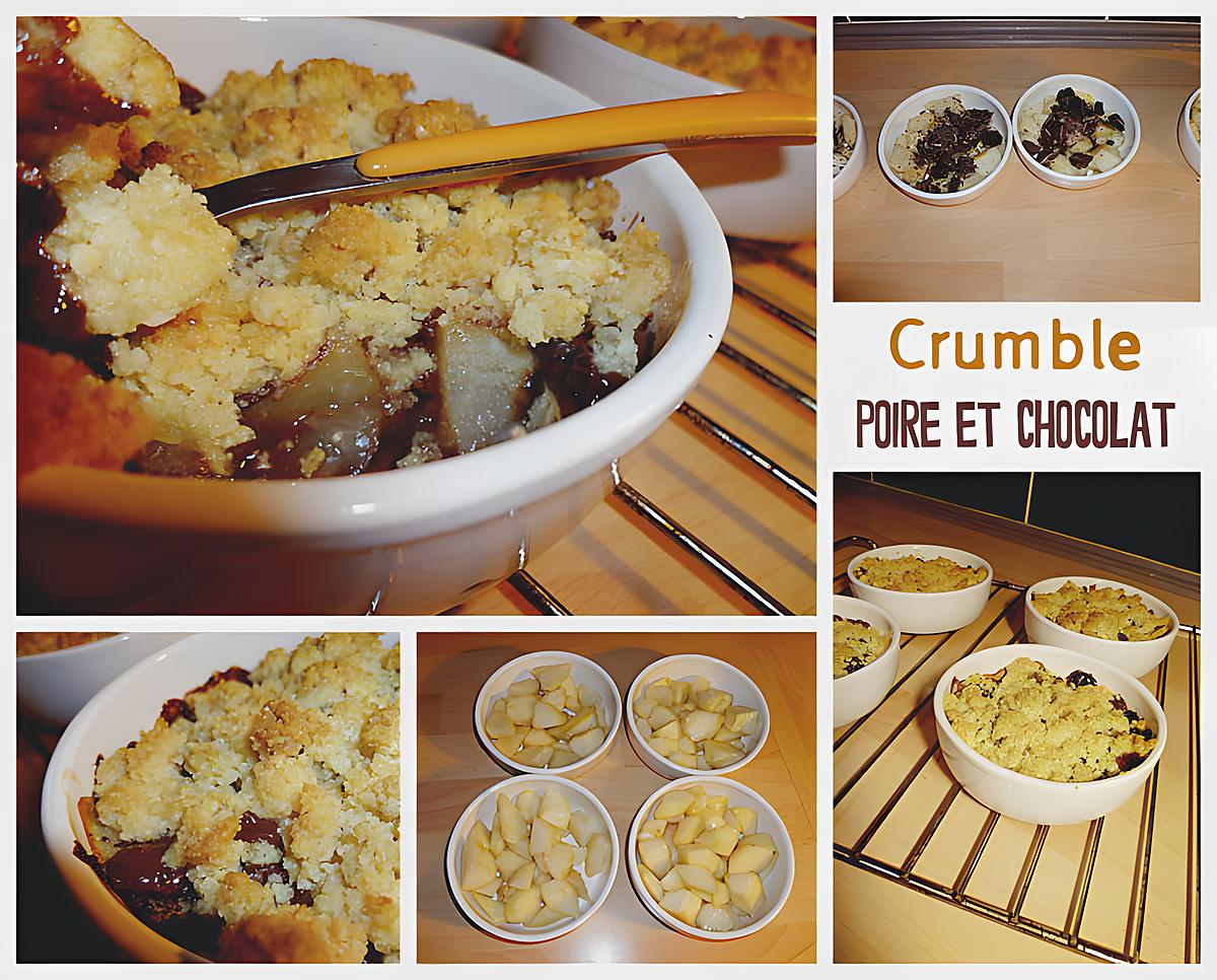 recette Crumble poire chocolat