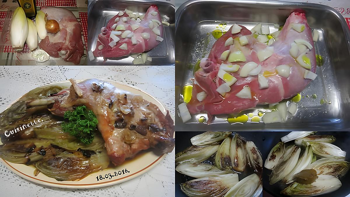 recette Cuisse de dinde aux endives braisées.