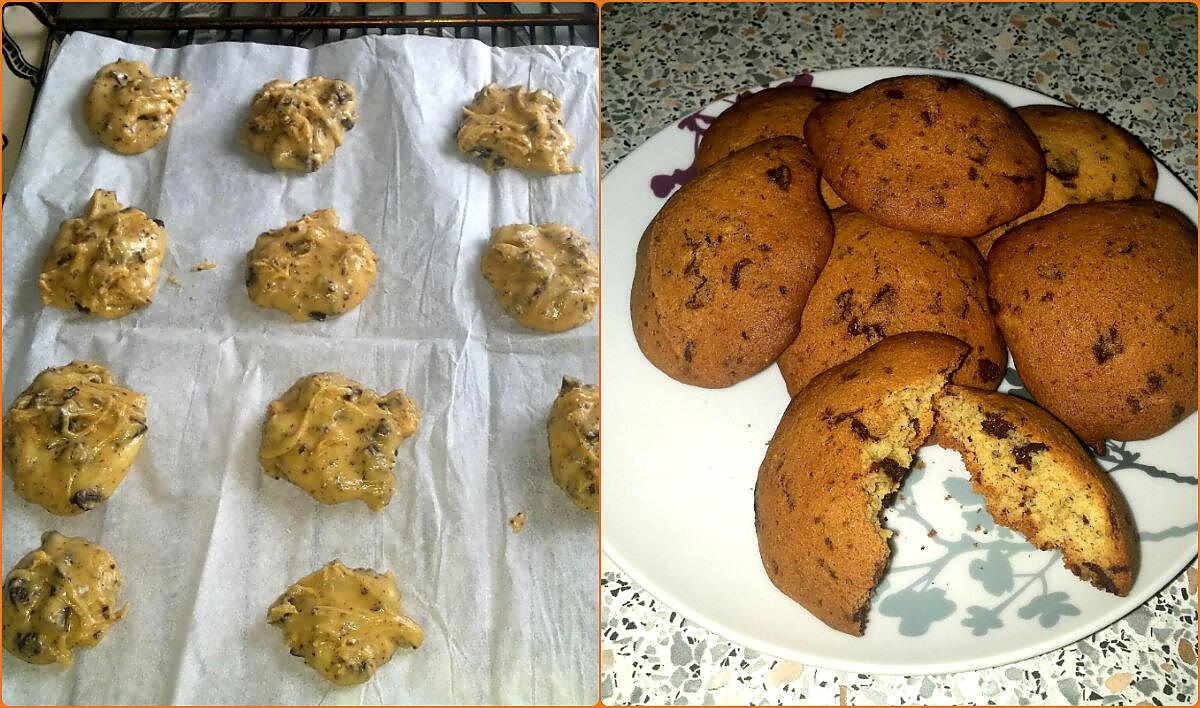 recette Cookies croustillant aux pépites de chocolat