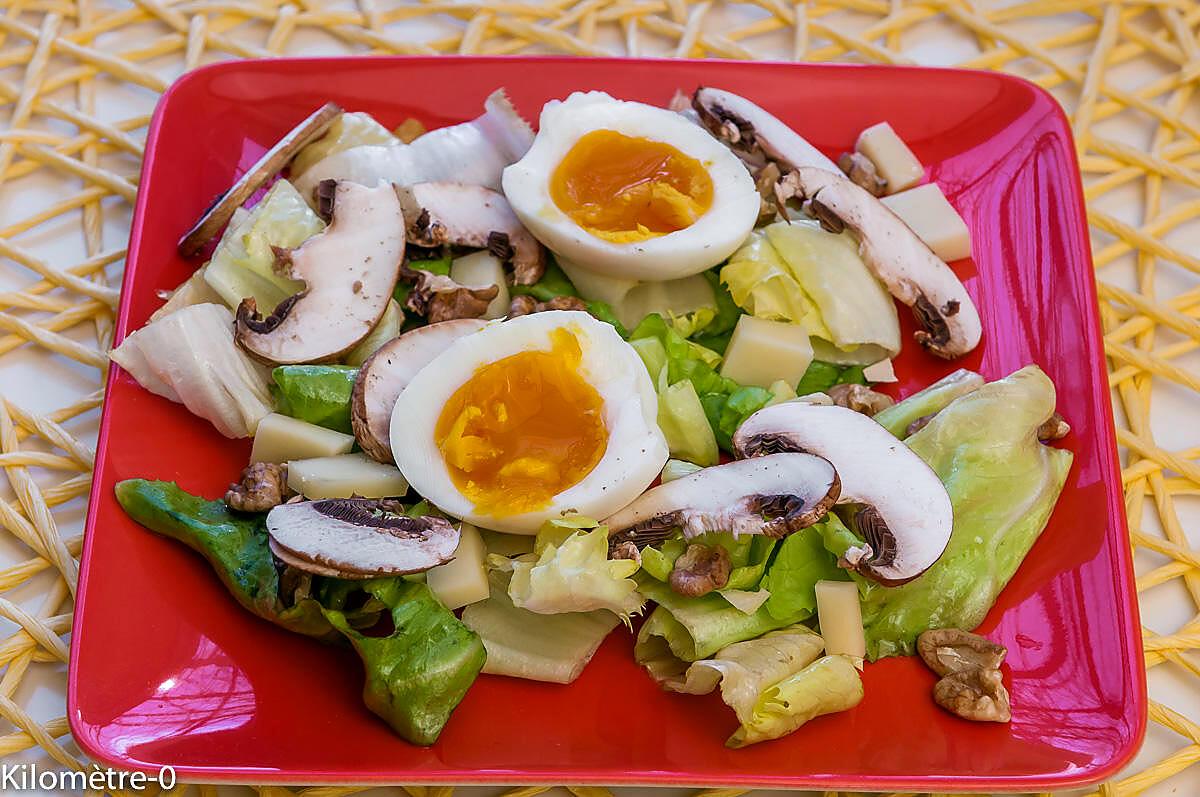 recette Salade de comté aux champignons et aux oeufs