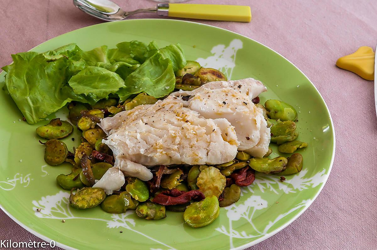 recette Cabillaud aux fèves et tomates confites