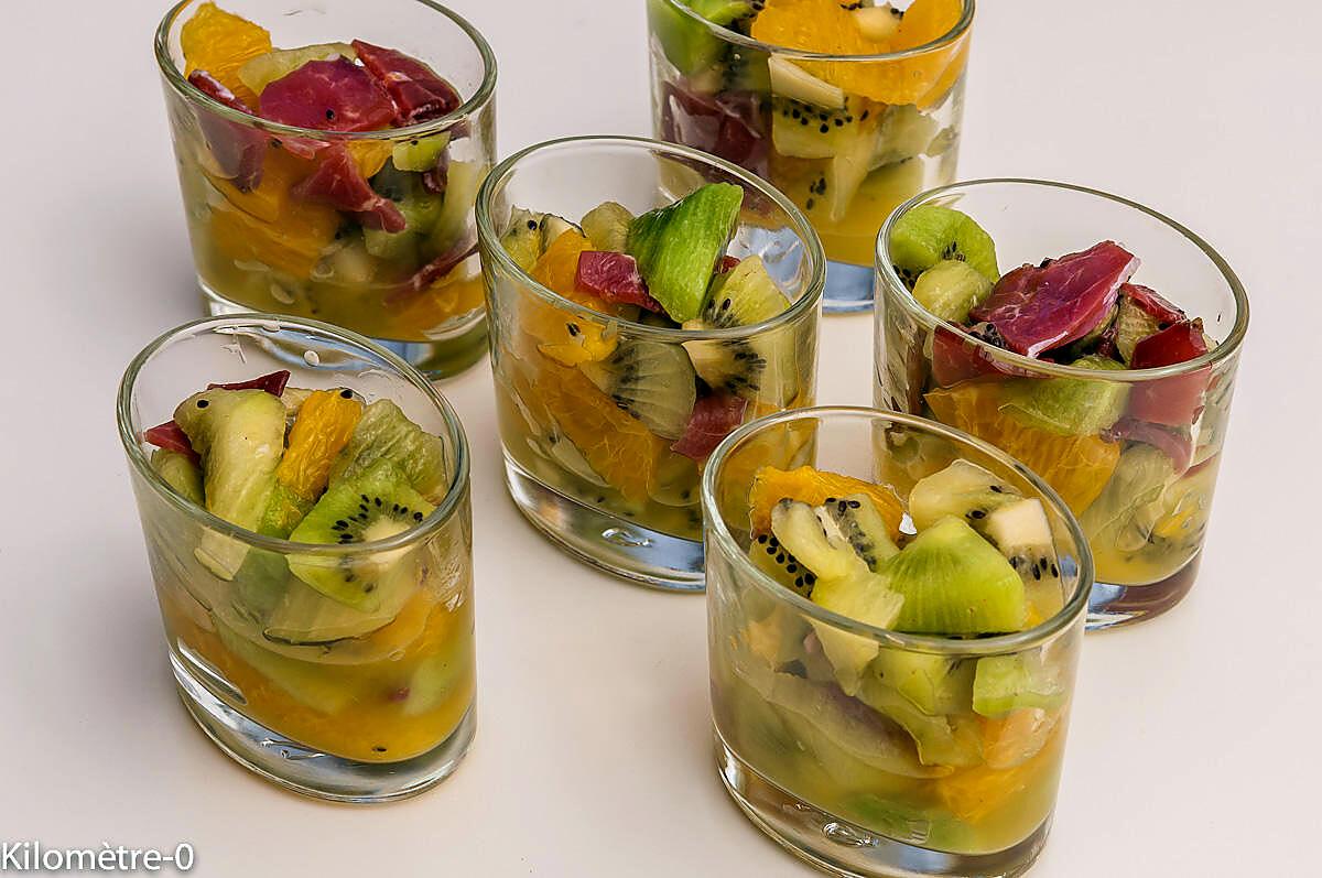 recette Verrine kiwis, oranges et magret de canard