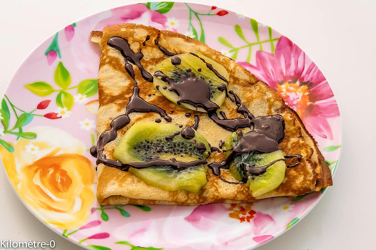 recette Crêpes  kiwi sauce chocolat