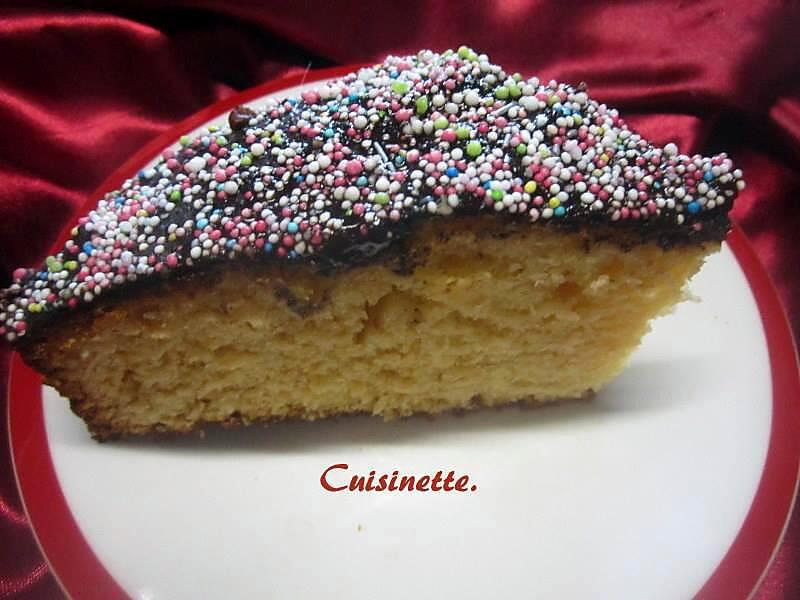 recette Gâteau crème Amandine.nappage chocolat.