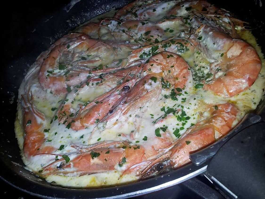 Recette de Gambas mariniére à la créme