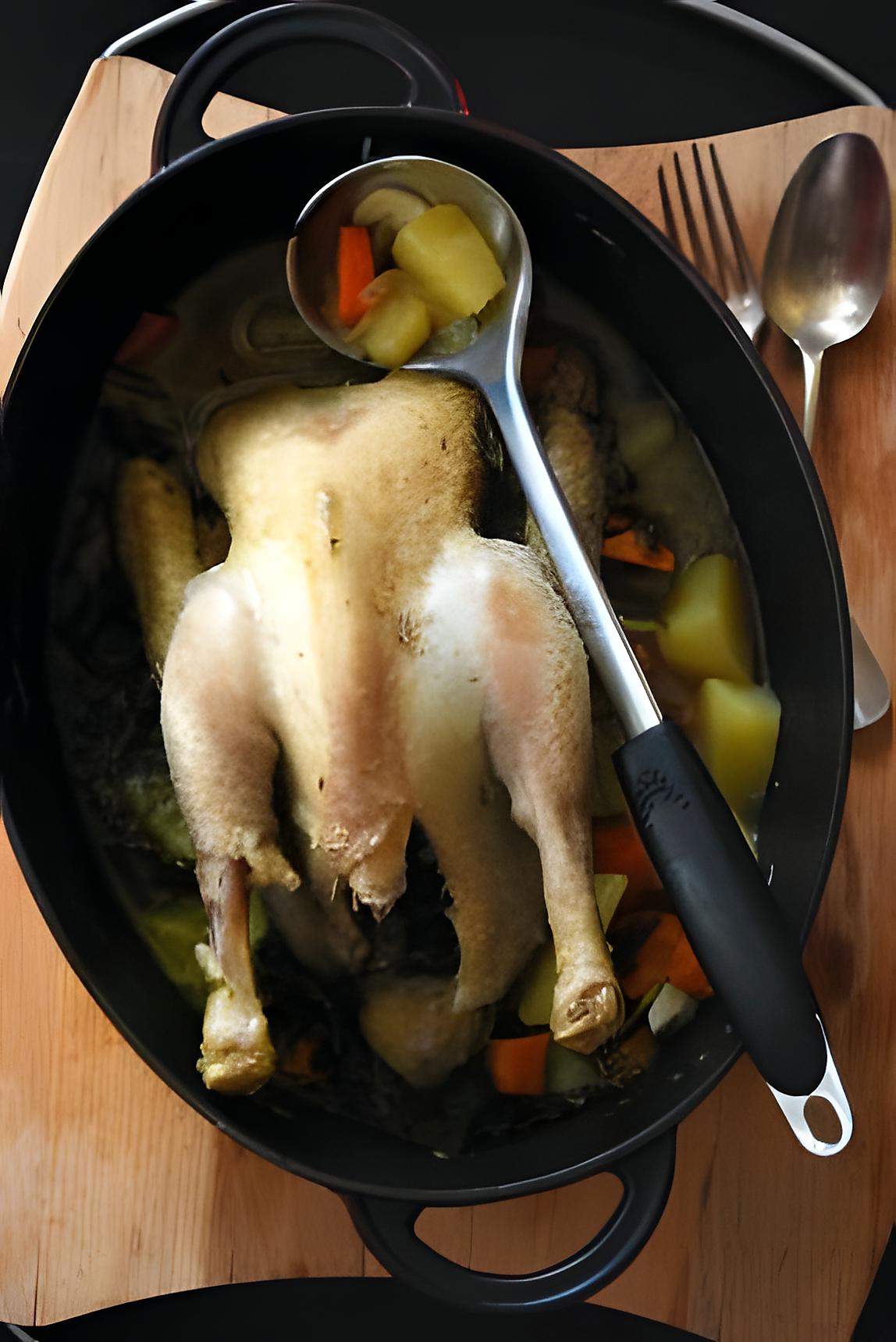 recette Une poule, des légumes et un bouillon détox