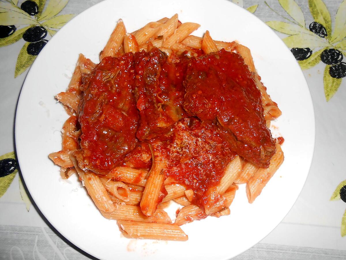 recette PENNE AU RAGOUT DE BOEUF